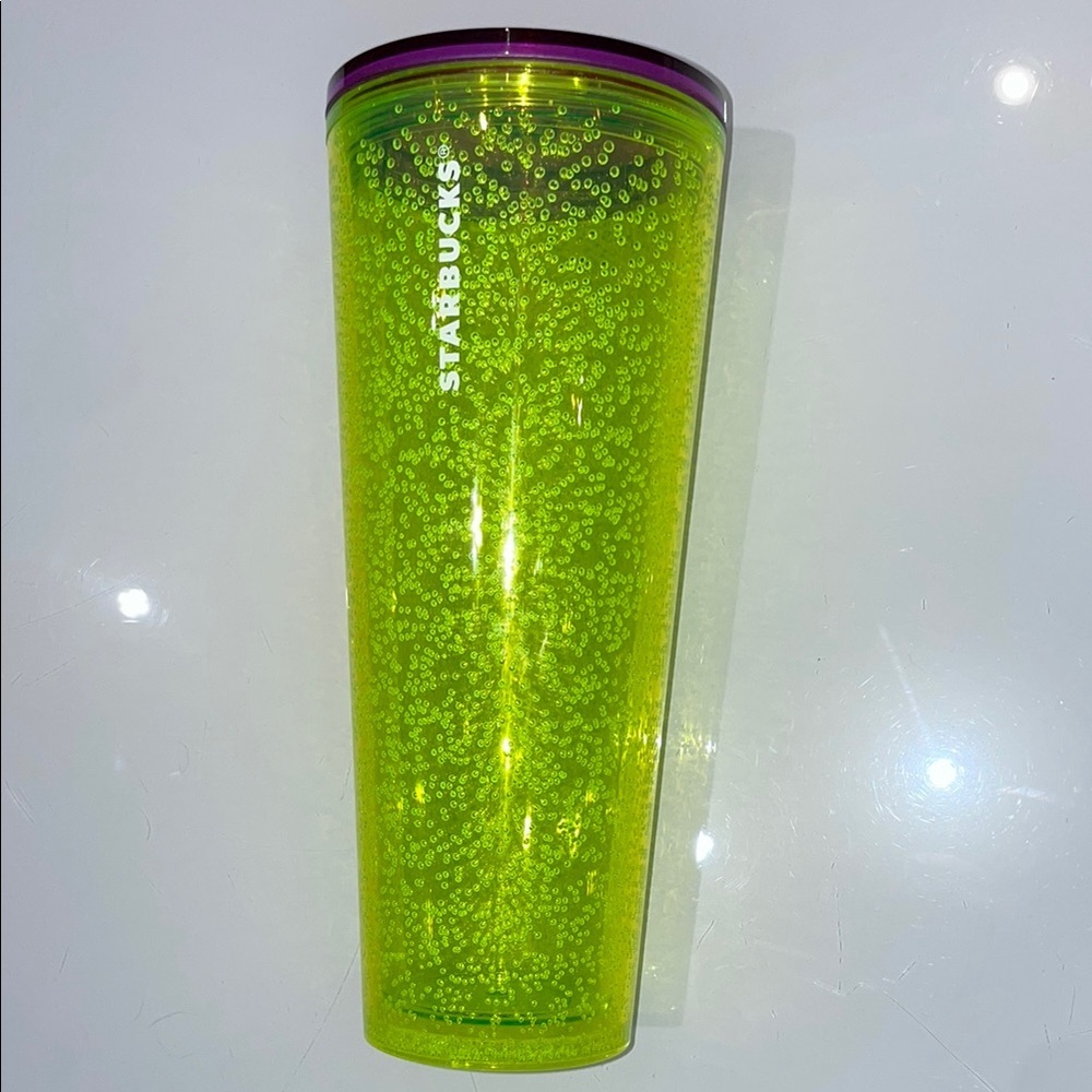 Starbucks Limited Edition 2023 Summer Neon Yellow Lime Bubbleseed Tumbler - Picture 8 of 8